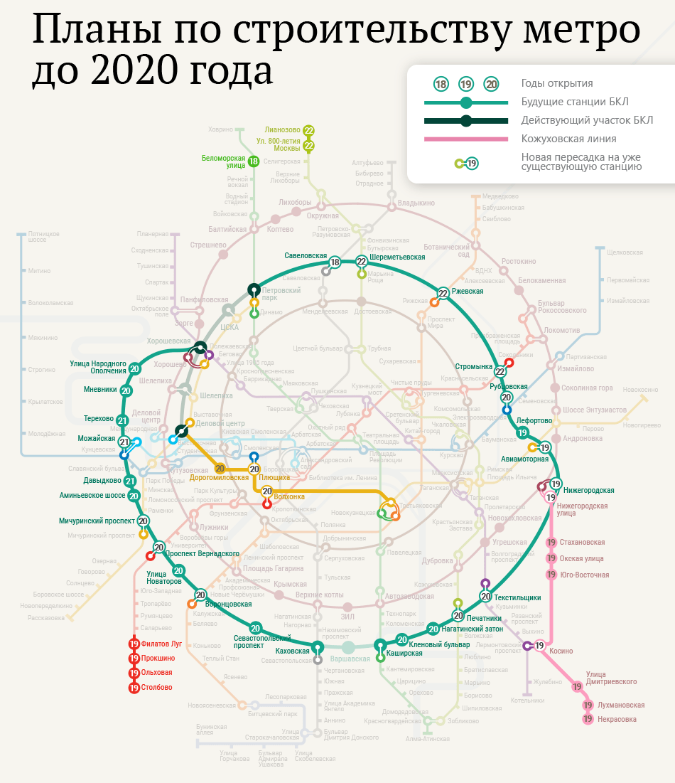 схема метро москвы со строящимися станциями 2020